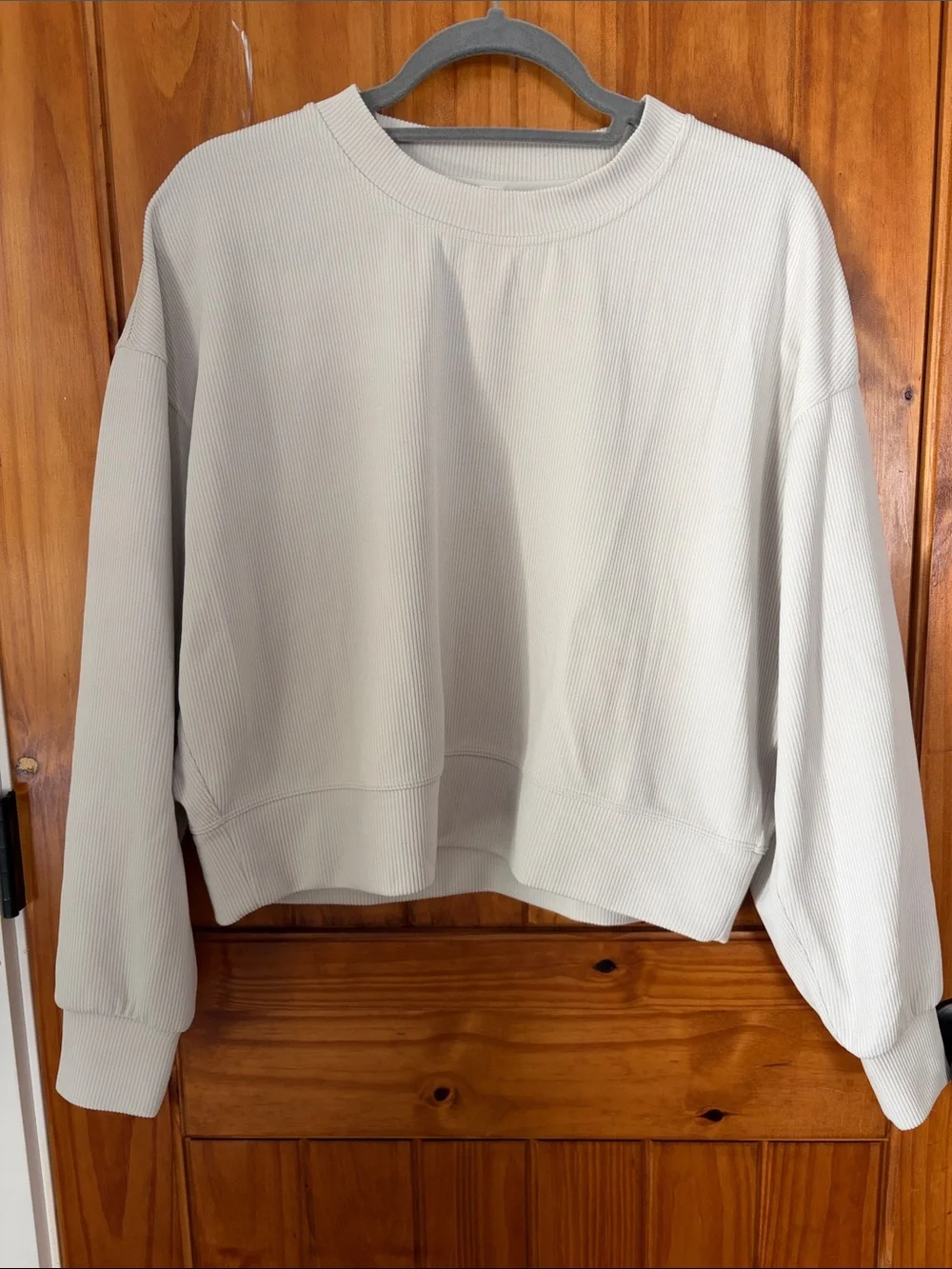 Lululemon Softstreme Oversized Cropped Crew Pullover 6 opal white Sweatshirt
